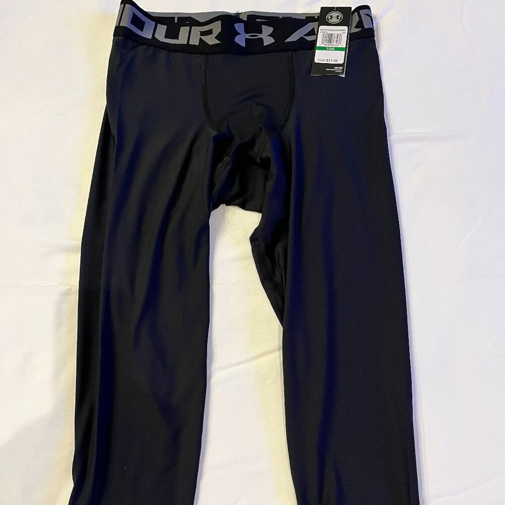 COPY - NWT Under Armor Mens Black Heatgear 3/4 Compression Leggings- Size Large